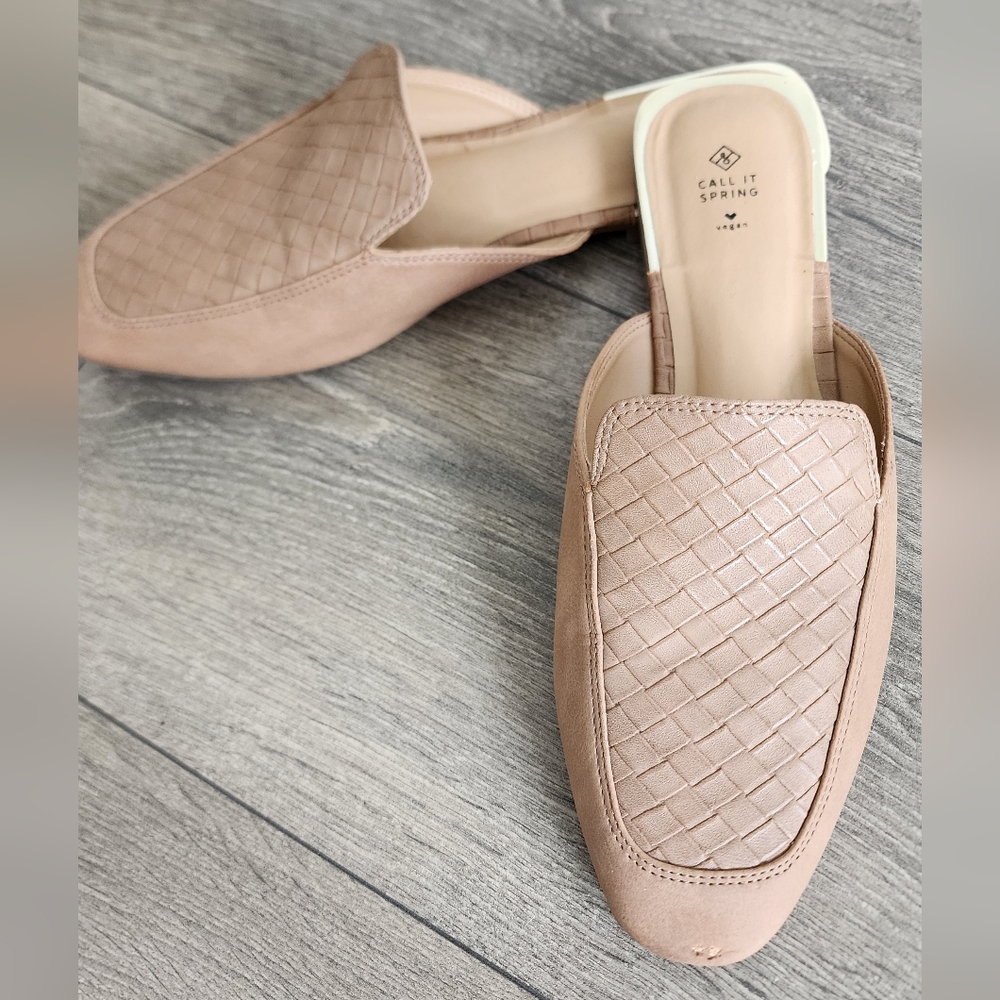 Call It Spring Women's Woven Tan Mules